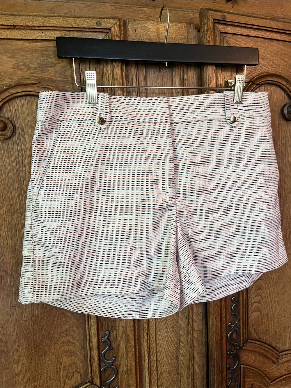 LOFT Riviera Textured Multicolored Striped Shorts - Picture 3 of 8